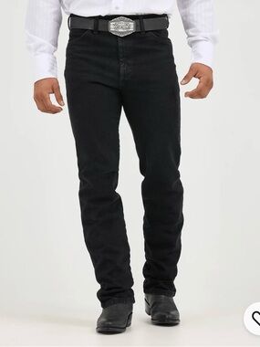 Wrangler Cowboy Cut Silver Edition Jeans Mens 32X32 Slim Fit Black Denim NWTS